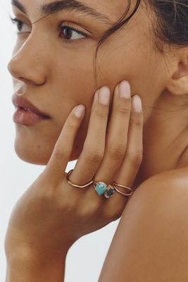Double Pear-Cut Crystal Ring