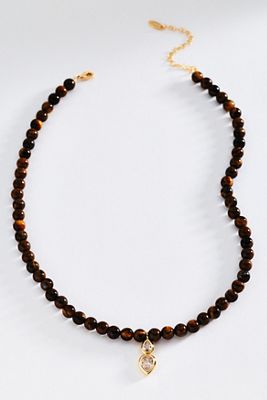 Stone Beaded Pendant Necklace