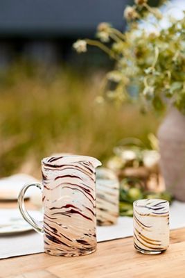 Mauve Swirl Glass Pitcher