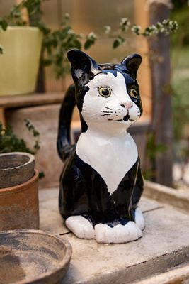 Terrain Tuxedo Cat Stoneware Watering Can