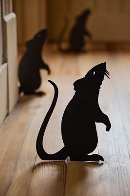 Terrain Standing Rat Paper Decorations, Set of 8