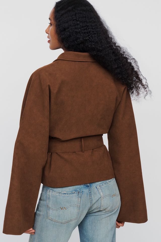 Siempre Faux-Suede Dolman Jacket #5