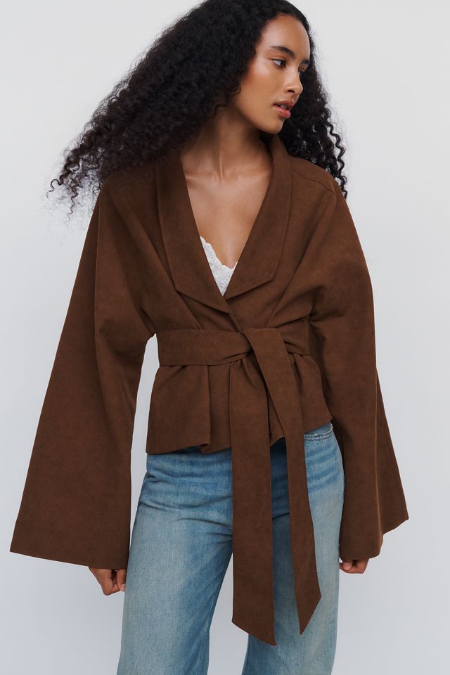 Siempre Faux-Suede Dolman Jacket #1