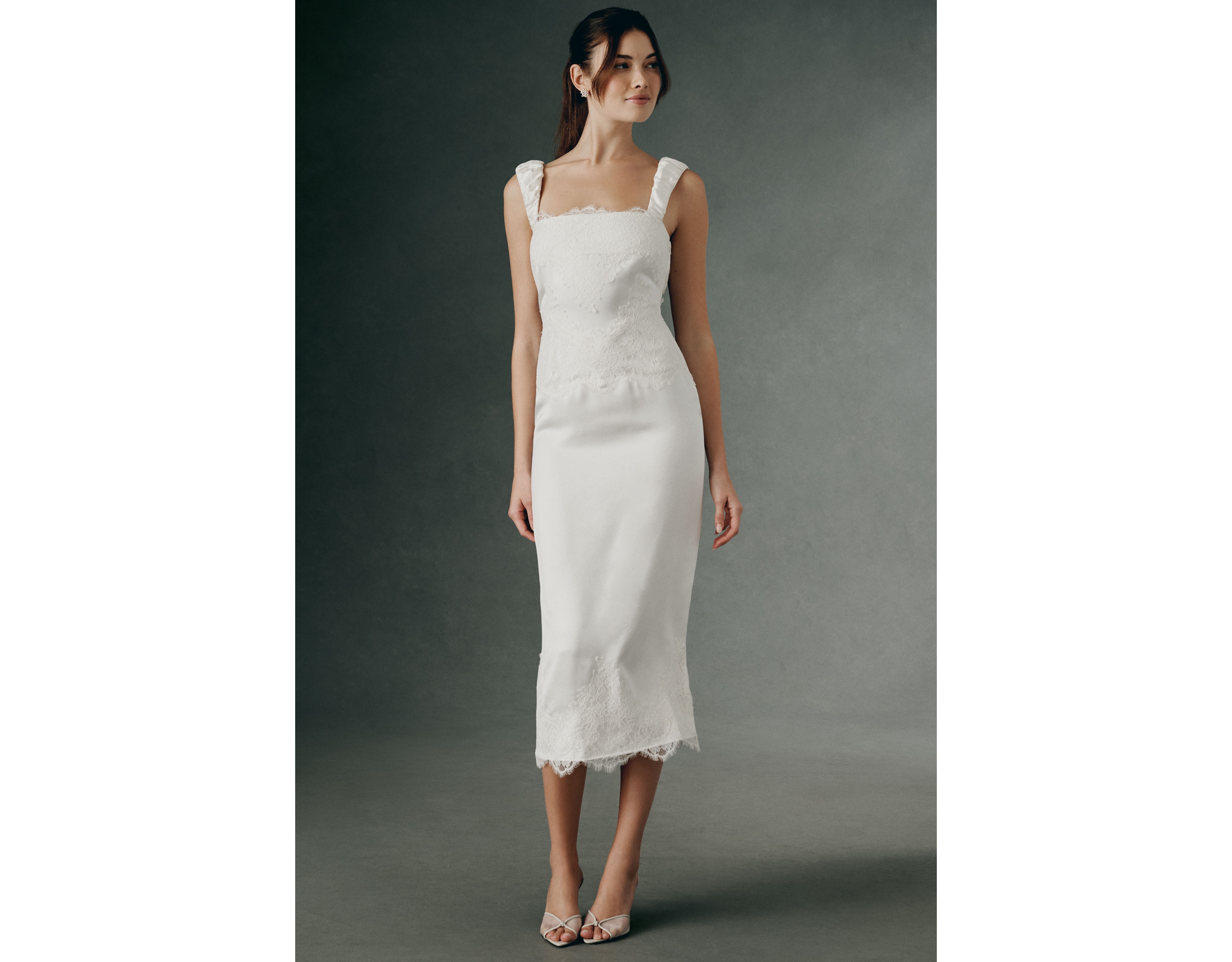 BHLDN Lace Trim Midi Dress