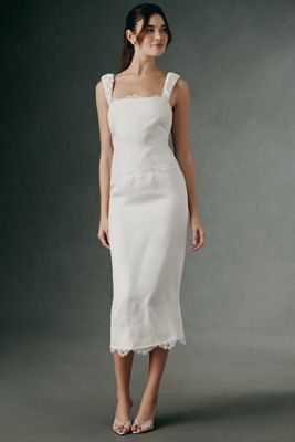 BHLDN Lace Trim Midi Dress