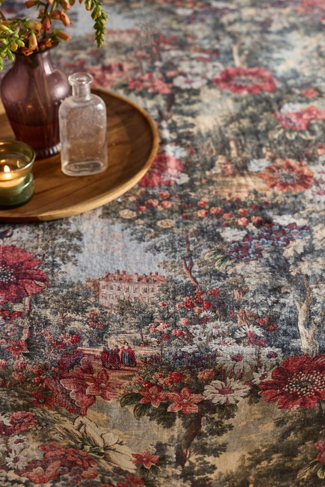 Vintage Tapestry Linen Tablecloth #1