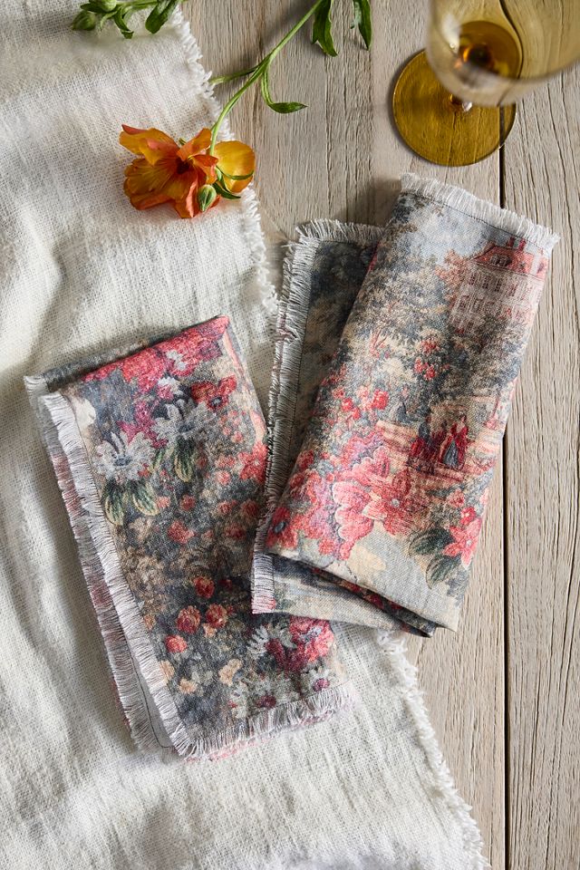 Vintage Tapestry Linen Napkins, Set of 2 #1