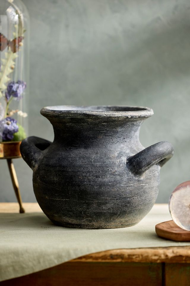 Black Terracotta Amphora Planter #2