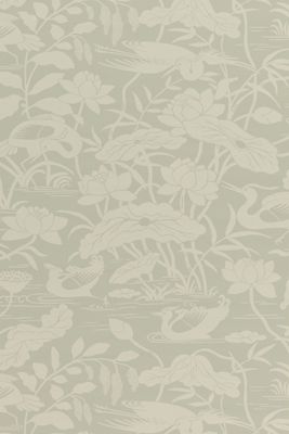Heron and Lotus Flower Wallpaper