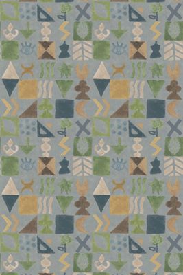 Potato Print Geometric Wallpaper