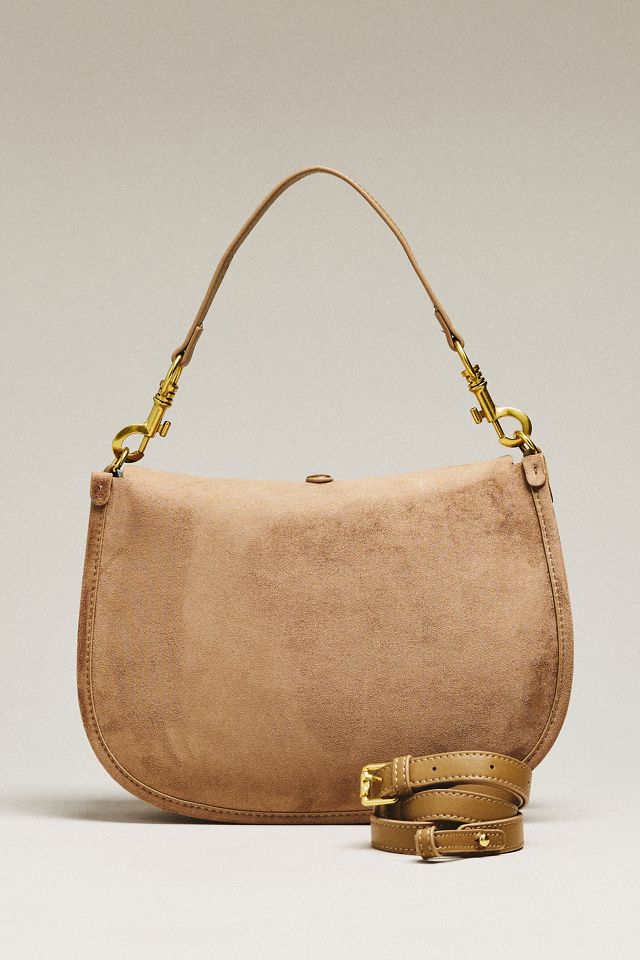By Anthropologie Faux Suede Buckle Shoulder Bag #1
