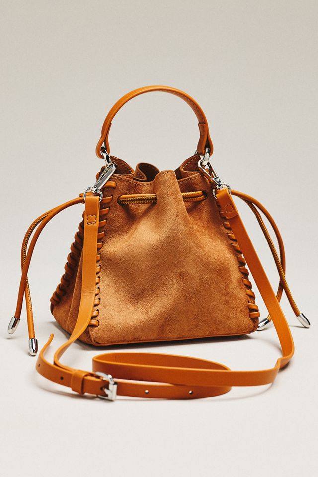 By Anthropologie Faux-Suede Whipstitch Satchel #1