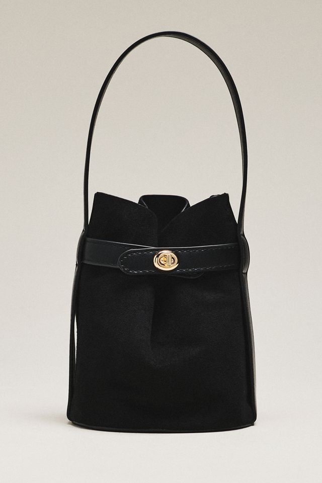 By Anthropologie Faux Suede Buckle Bucket Bag #1