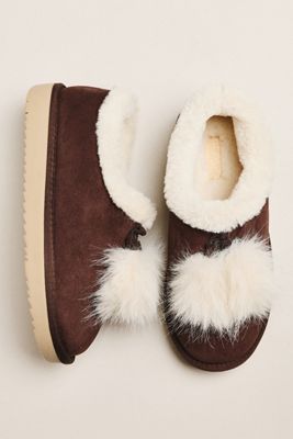 Matisse Yetti Faux Fur Pom Pom Slippers