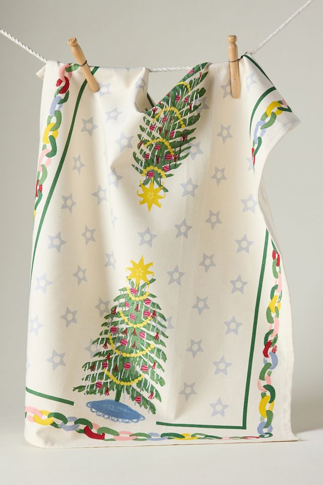 Needlepoint Christmas Tree Dish Towel #1