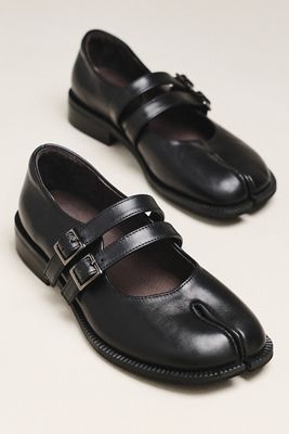 All Black Split-Toe Mary Janes
