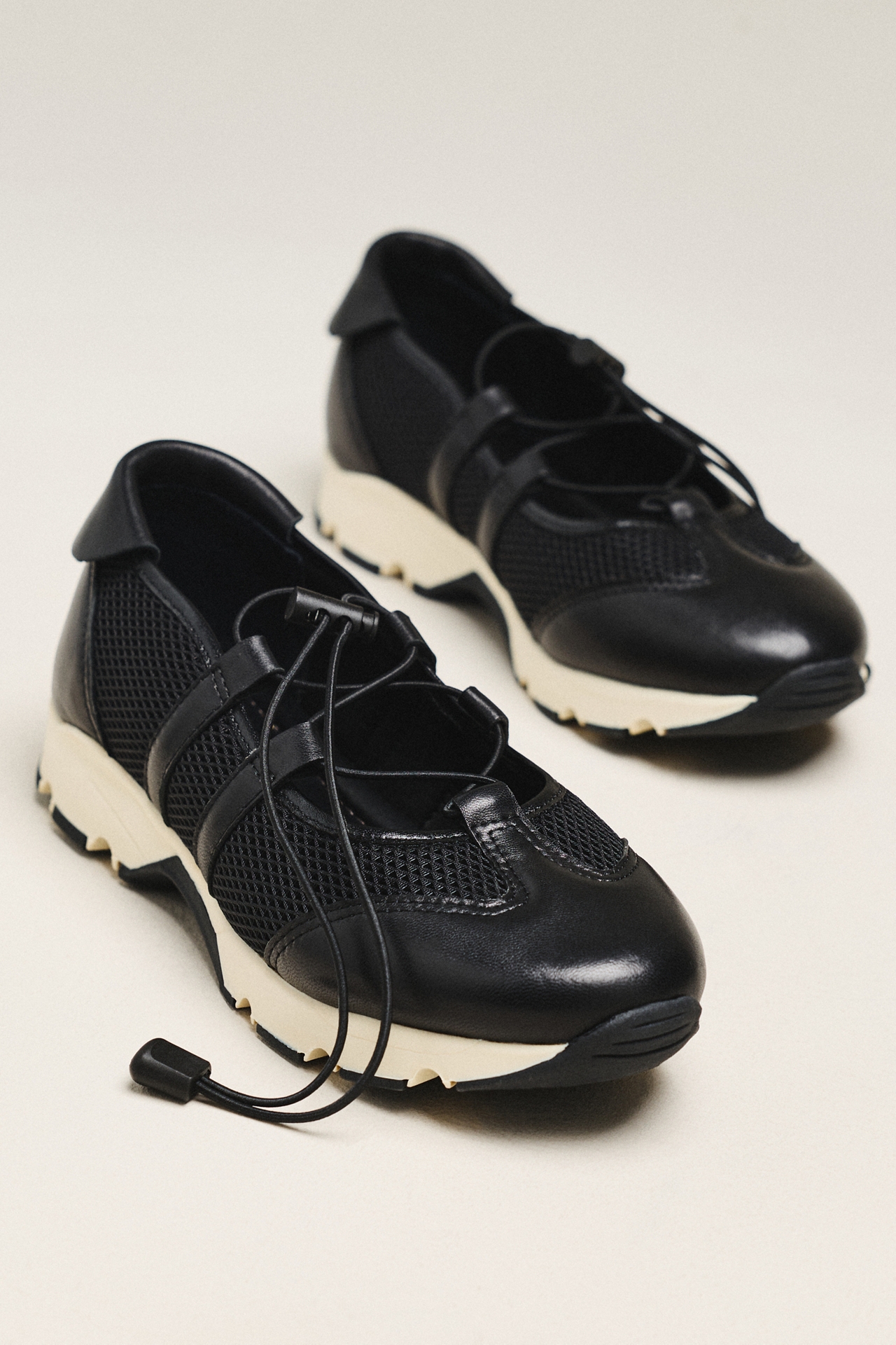 All Black Ghillie Mesh Sneakers