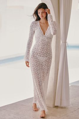 long white dress with sleeves Long Sleeve White Dresses