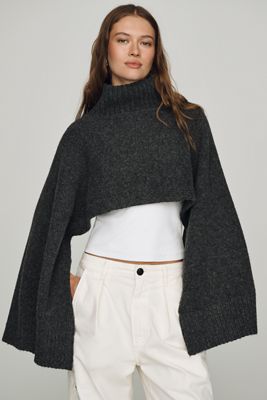 By Anthropologie Funnel-Neck Cropped Shrug