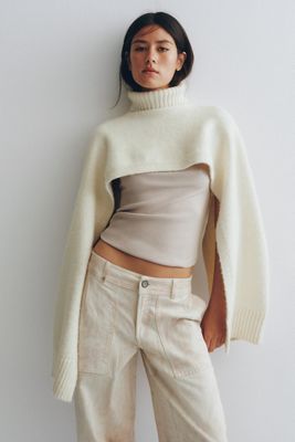 By Anthropologie Funnel-Neck Cropped Shrug