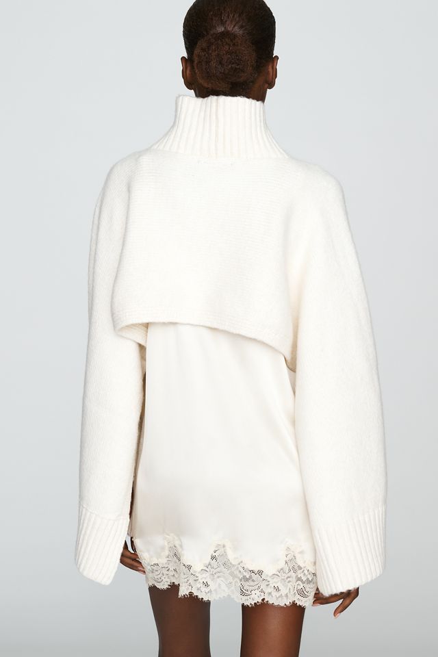 By Anthropologie Funnel-Neck Cropped Shrug #3