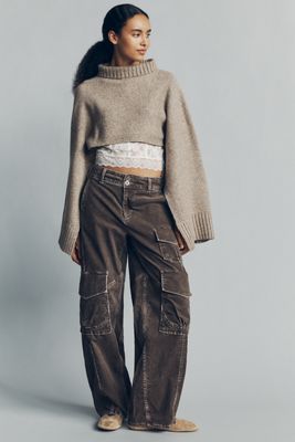 By Anthropologie Funnel Neck Cropped Shrug