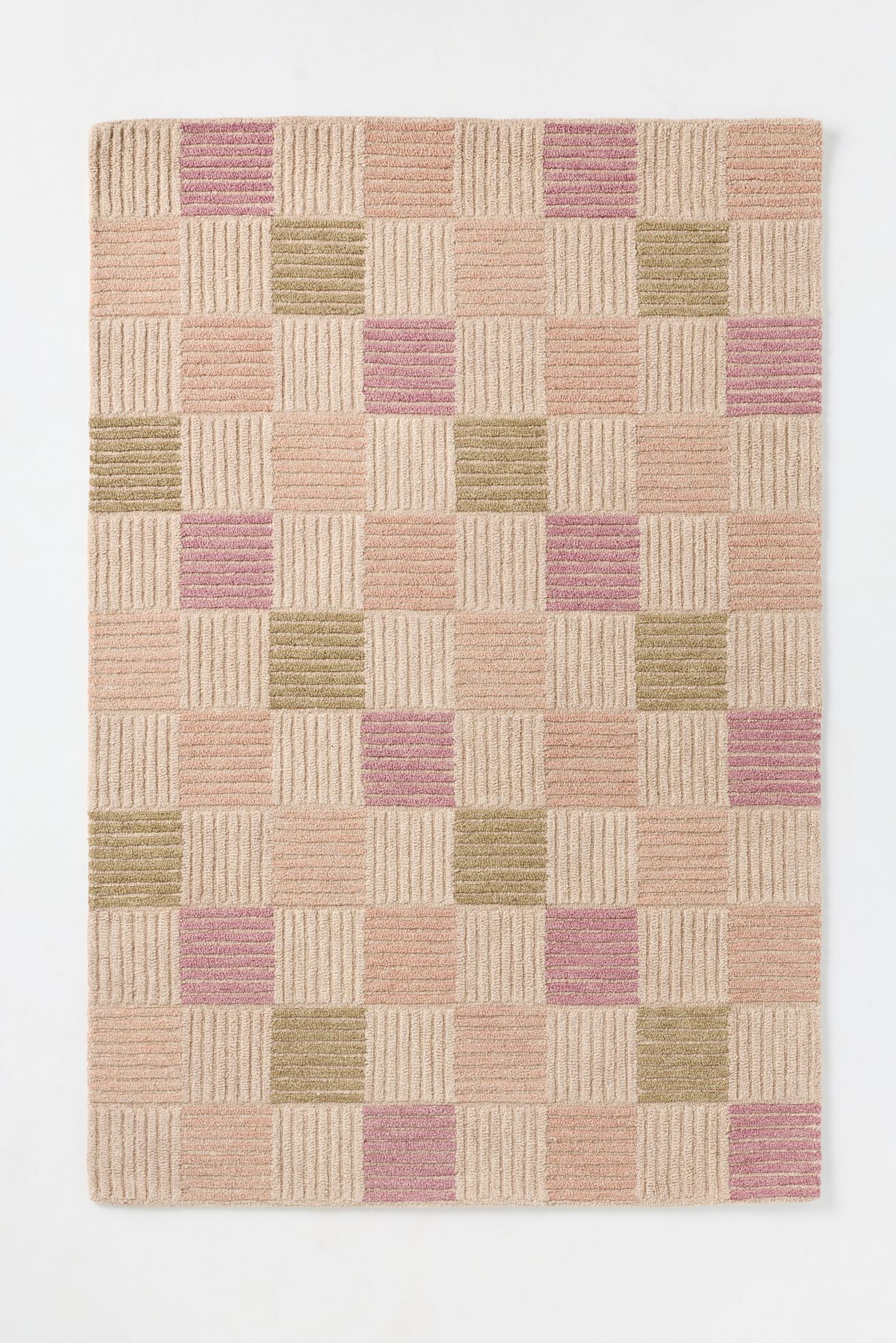 Brigette Romanek x Loloi Tufted Wool Grid Rug - Multi