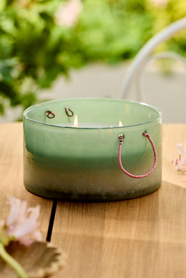 Terrain Ombre Glass Citronella Candle In Green