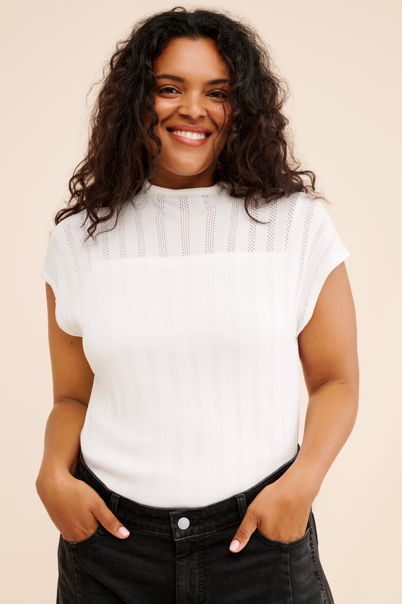 Eloquii Sheer Stripe Sweater