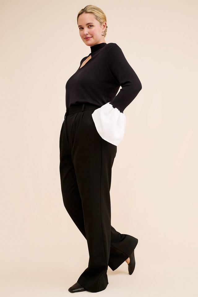 Eloquii Key Hole Button Sweater #3