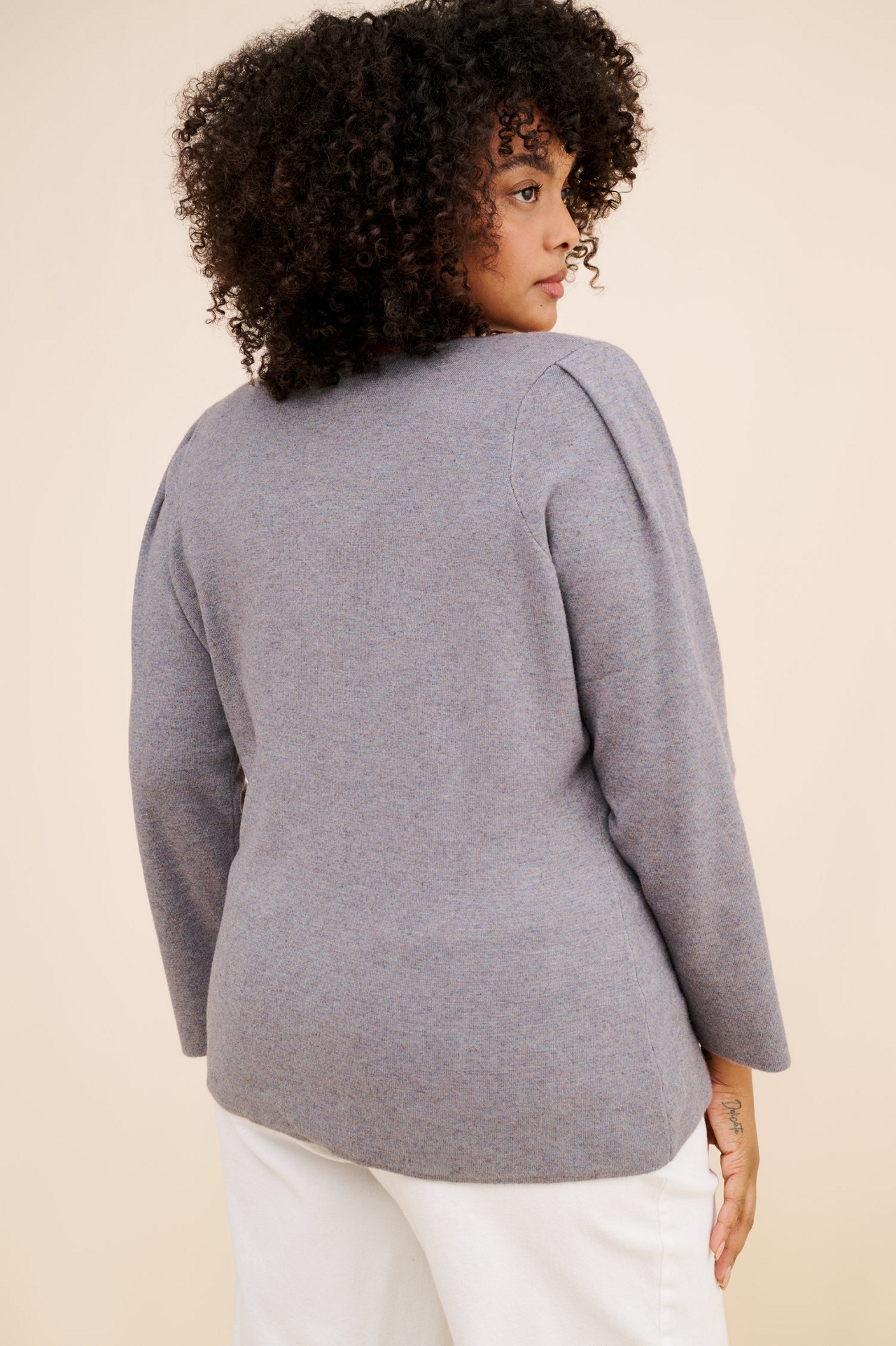 Eloquii Cut-Out Hem Structured Cardigan