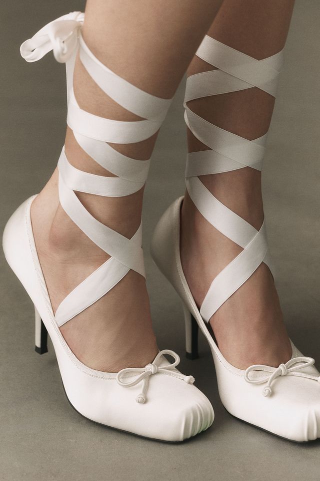 Jeffrey Campbell Nympha Satin Tie-Up Pumps #3