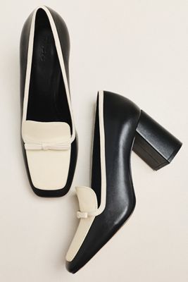 Maeve Bow Square Toe Heels