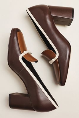Maeve Bow Square Toe Heels