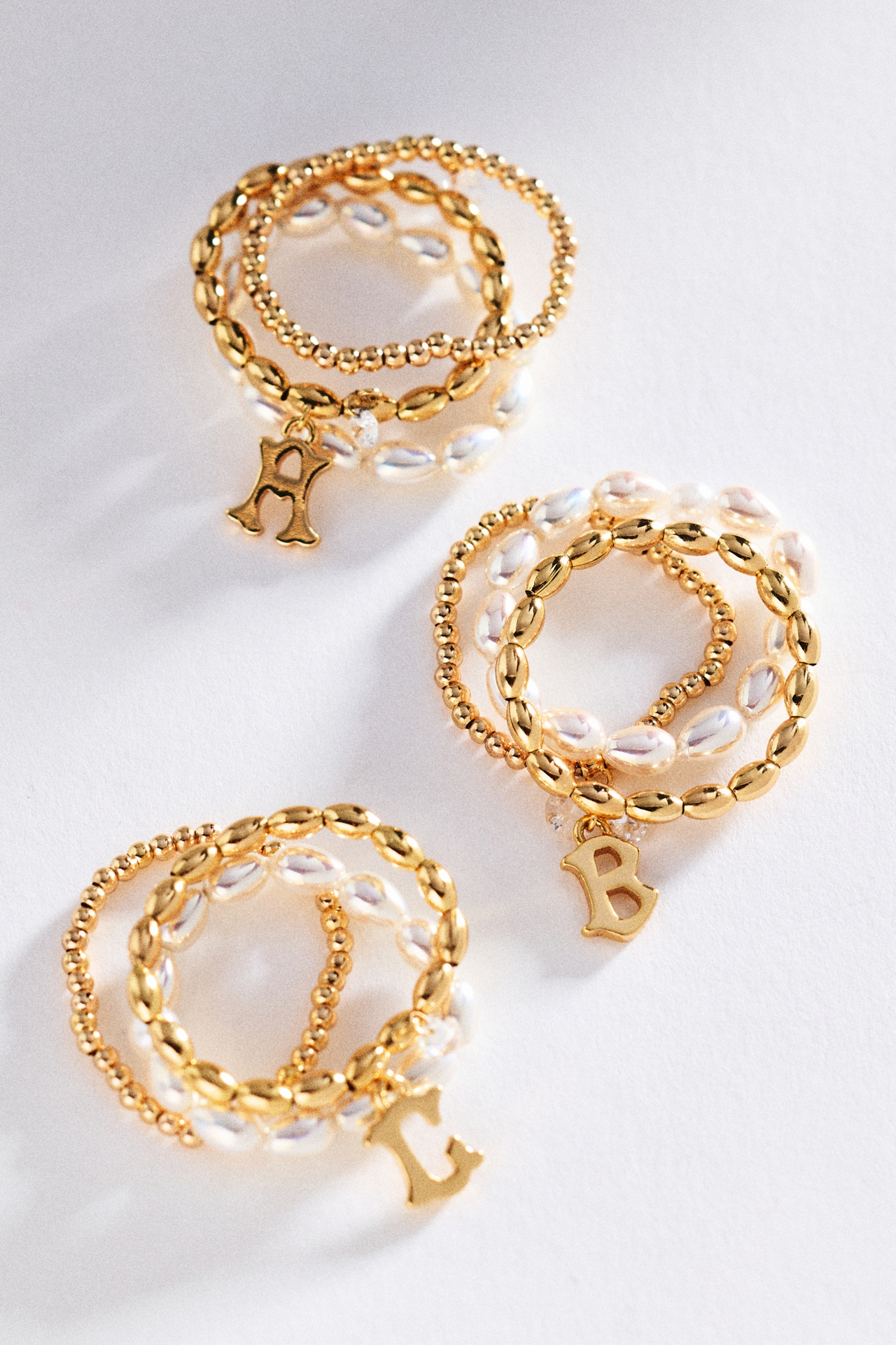 Initial Stretch Rings, Set of 3