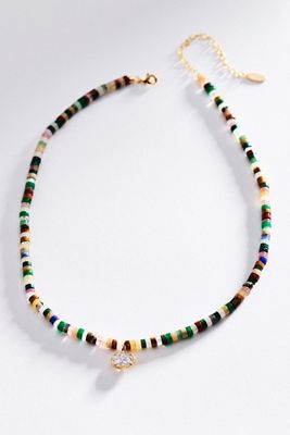 Beaded Shell Pendant Necklace
