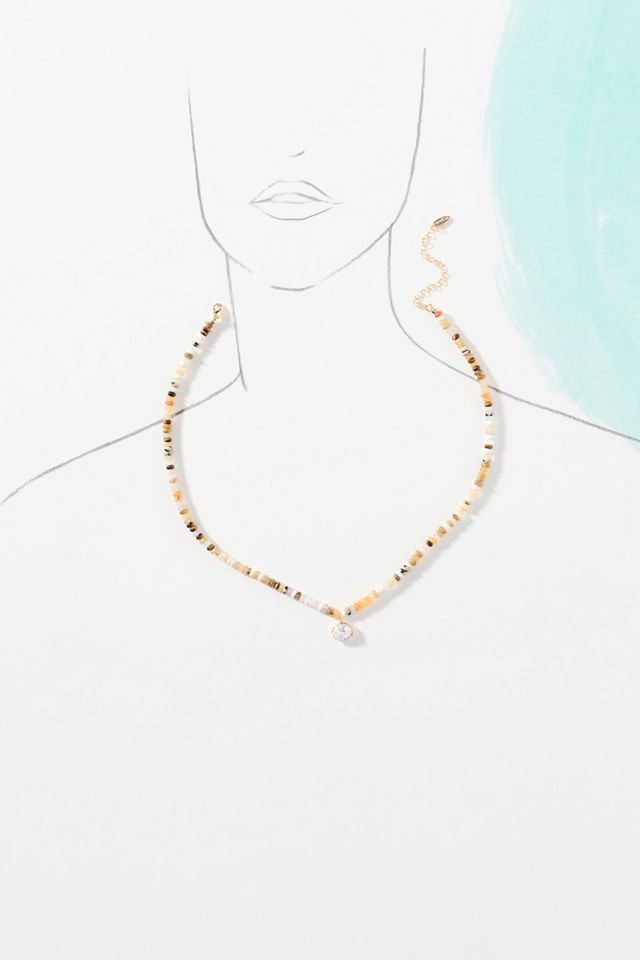 Beaded Shell Pendant Necklace #5