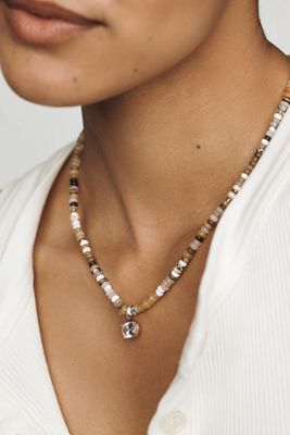 Beaded Shell Pendant Necklace