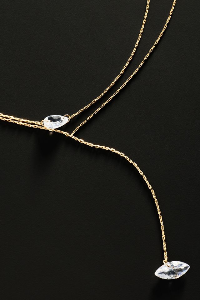 By Anthropologie Demi-Fine Delicate Layered Lariat Necklace #2
