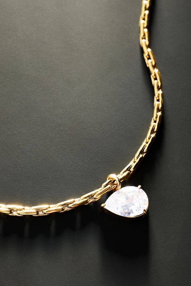 By Anthropologie Demi-Fine Suspended Crystal Necklace #2