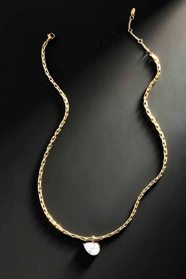 By Anthropologie Demi-Fine Suspended Crystal Necklace #1