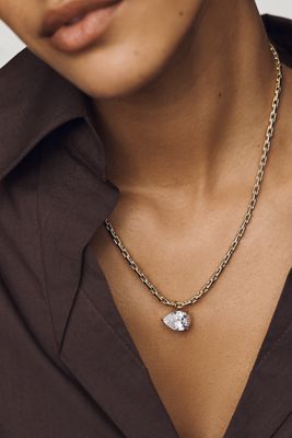 By Anthropologie Demi-Fine Suspended Crystal Necklace