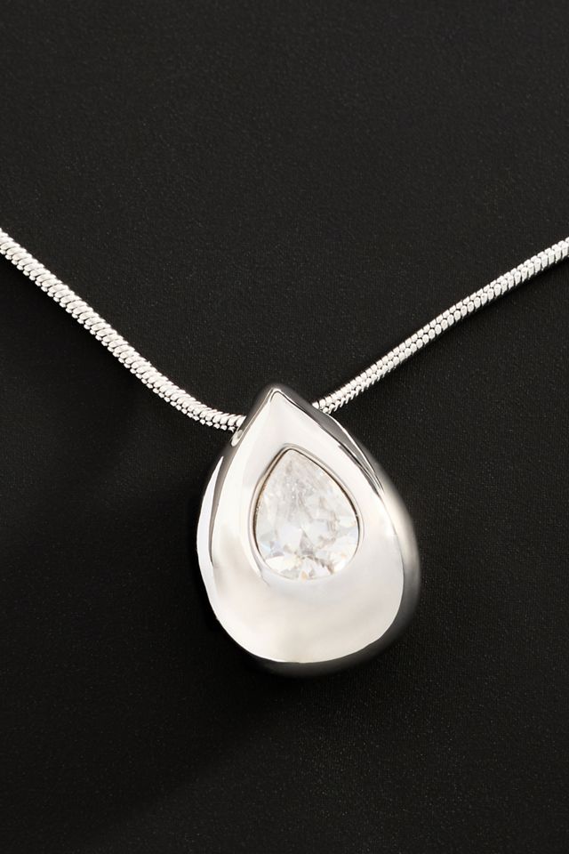 By Anthropologie Demi-Fine Crystal Teardrop Pendant Necklace #3