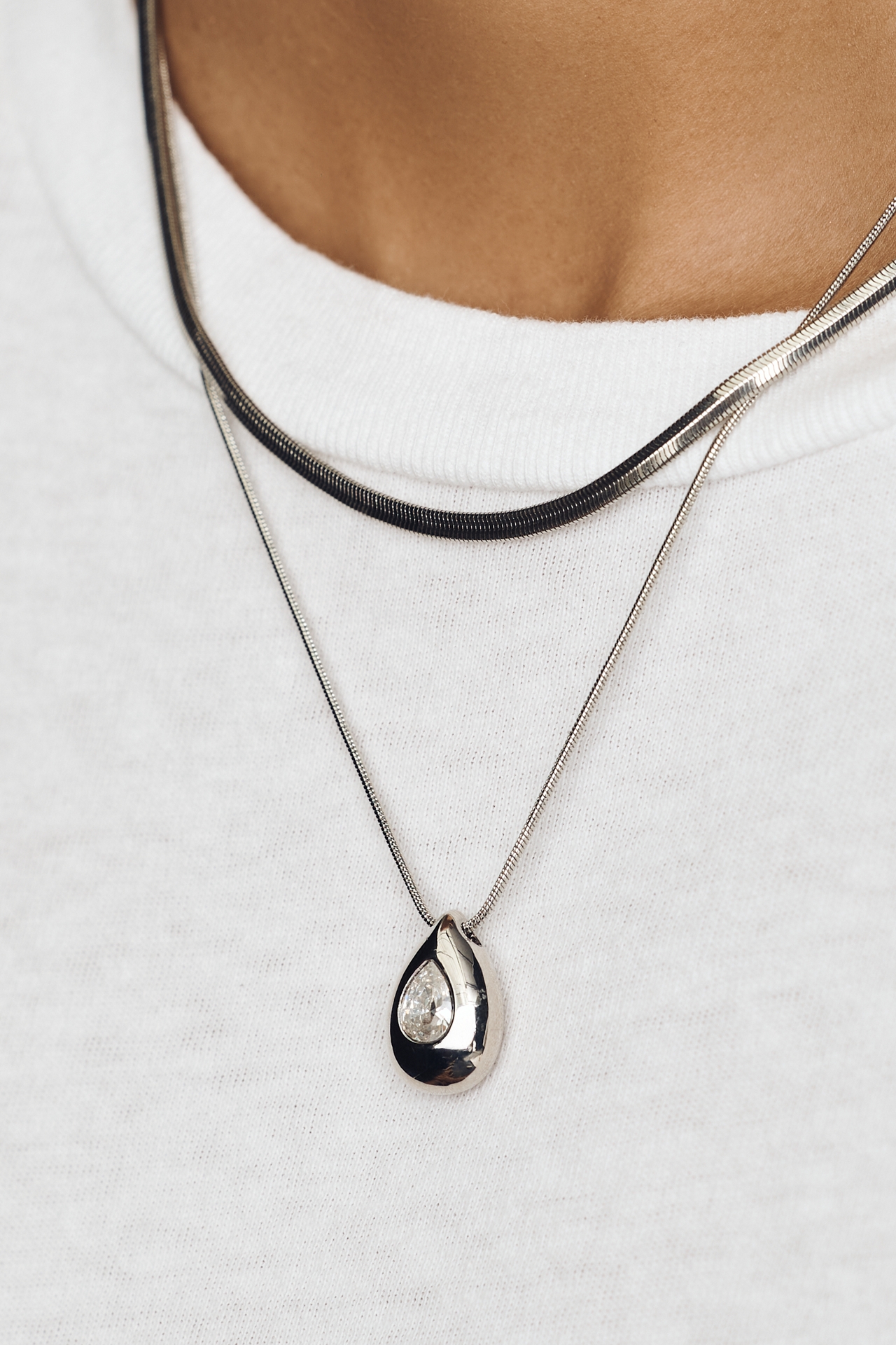 By Anthropologie Demi-Fine Crystal Teardrop Pendant Necklace