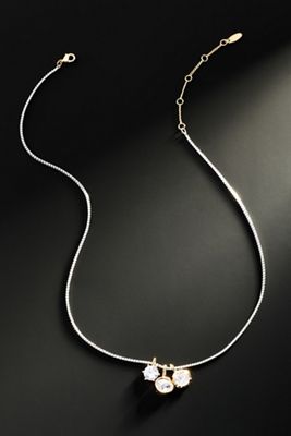 By Anthropologie Demi-Fine Tri-Crystal Necklace