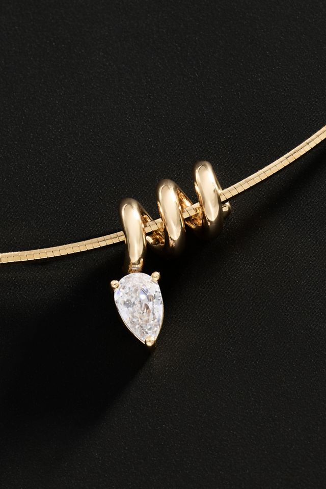 By Anthropologie Demi-Fine Twisted Crystal Necklace #2