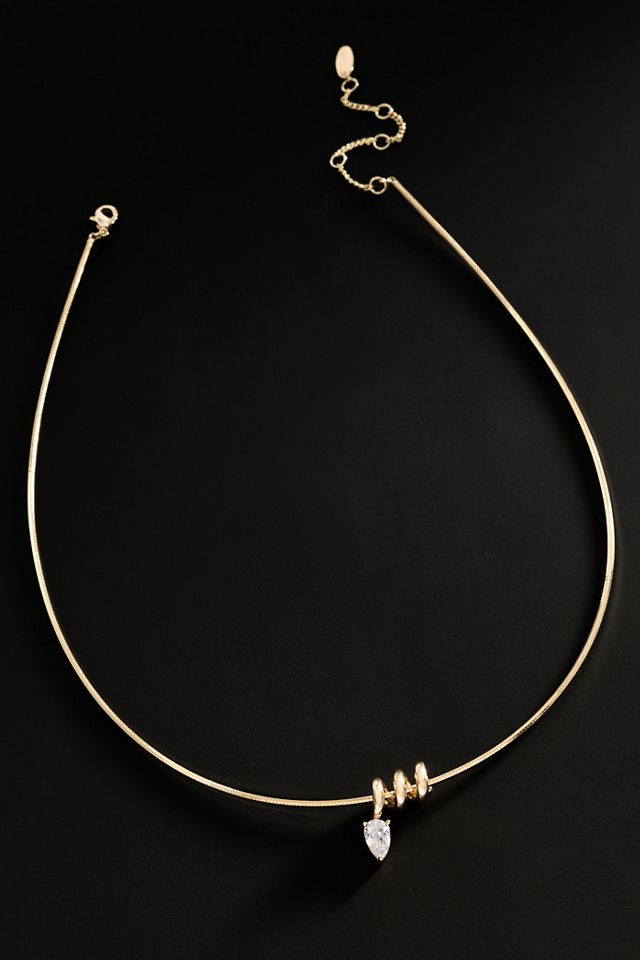 By Anthropologie Demi-Fine Twisted Crystal Necklace #1