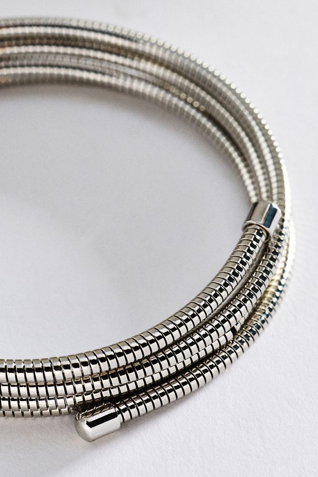 Ribbed Metal Wrap Bracelet #1