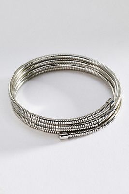 Ribbed Metal Wrap Bracelet