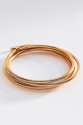 Ribbed Metal Wrap Bracelet